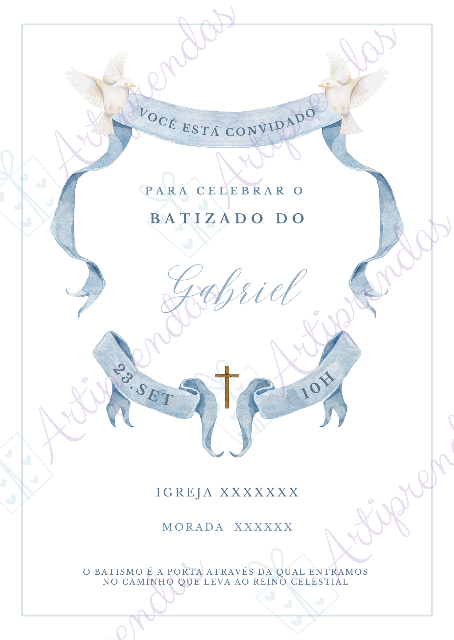Convite Batizado Menino