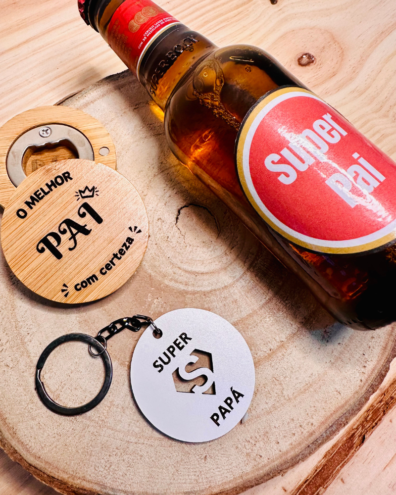 Kit Super Pai - Cerveja + Porta-chaves + Abre Garrafas