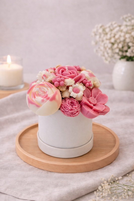 Velas Rosas e Brancas c/ Caixa de Cartão