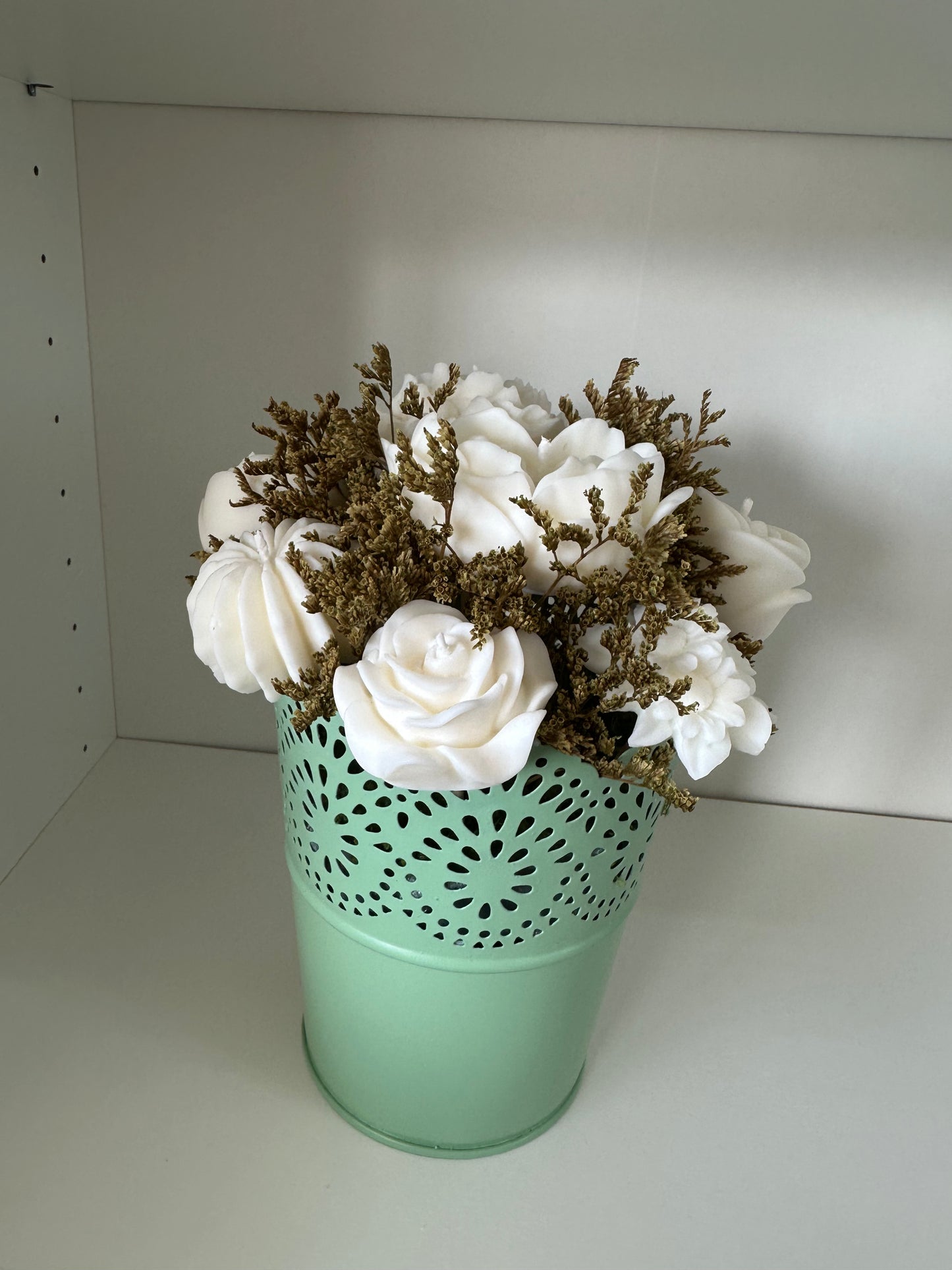 Vaso Verde c/Velas Brancas