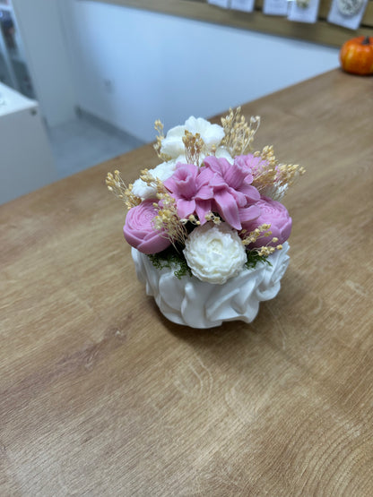 Pote Gesso Rosas c/Vela