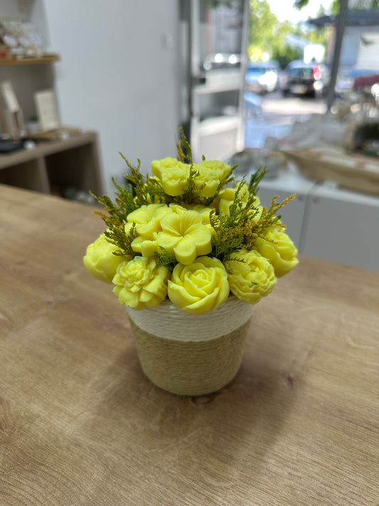 Vaso Corda c/Velas Amarelas