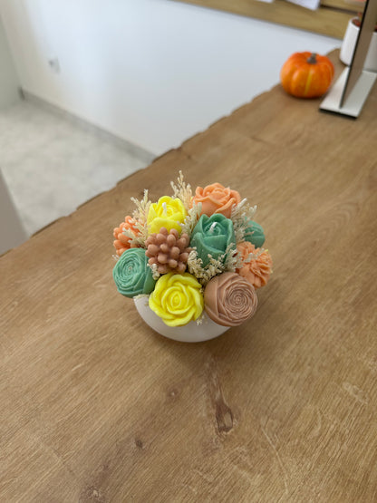 Pote Ondulado c/Velas Coloridas