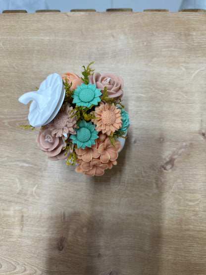 Abóbora em Gesso c/Velas Coloridas