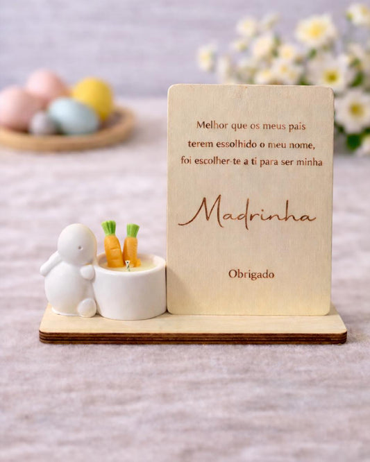 Placa Madrinha c/Coelhinho