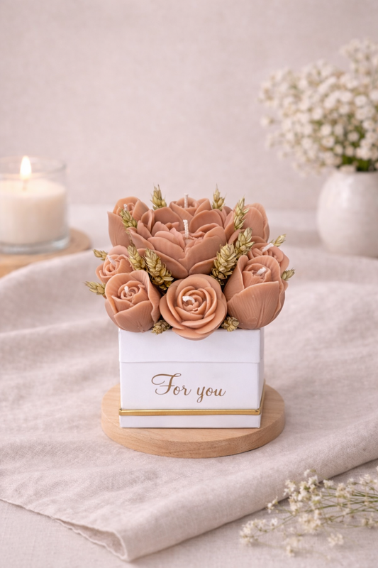 Velas Beges c/ Caixa Cartão