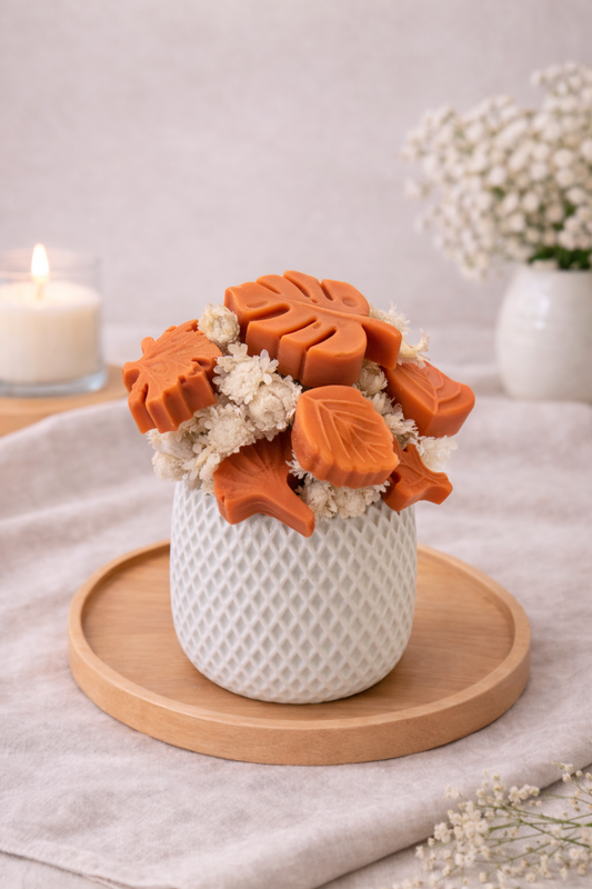 Velas Laranjas c/ Pote de Gesso